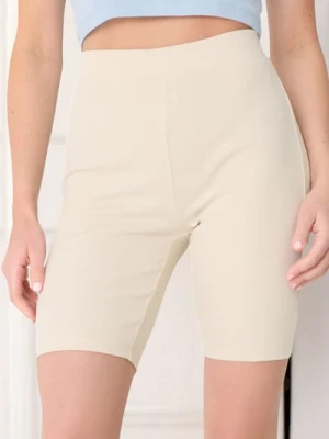 Sinsay - Szorty kolarki w prążek - kremowy