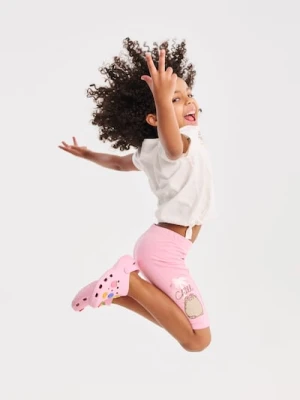 Sinsay - Szorty kolarki z nadrukiem Pusheen the Cat - różowy