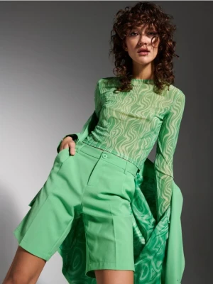 Sinsay - Szorty mid waist - zielony