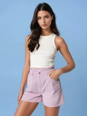 Zdjęcie produktu Sinsay - Szorty paperbag high waist - fioletowy