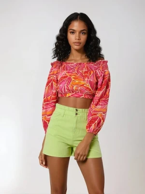 Zdjęcie produktu Sinsay - Szorty paperbag high waist - zielony