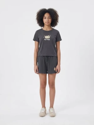 Sinsay - Szorty paperbag Pusheen the Cat - szary