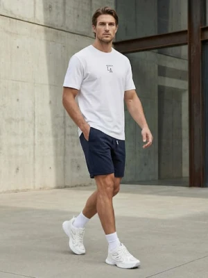 Sinsay - Szorty slim basic - granatowy