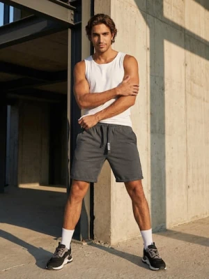 Sinsay - Szorty slim basic - szary