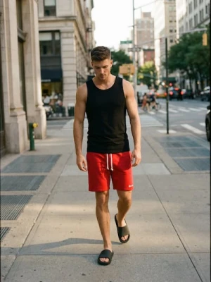 Sinsay - Szorty slim - czerwony