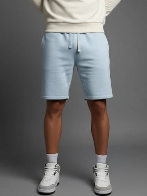 Sinsay - Szorty slim fit - błękitny