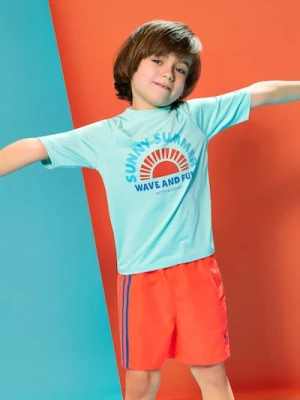 Sinsay - Szorty sportowe wiązane w talii Active - pomarańczowy