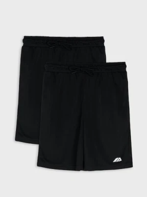 Sinsay - Szorty sportowe z odblaskowym nadrukiem Active 2 pack - czarny