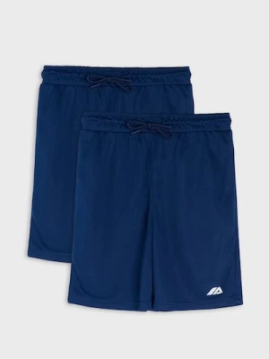 Sinsay - Szorty sportowe z odblaskowym nadrukiem Active 2 pack - granatowy