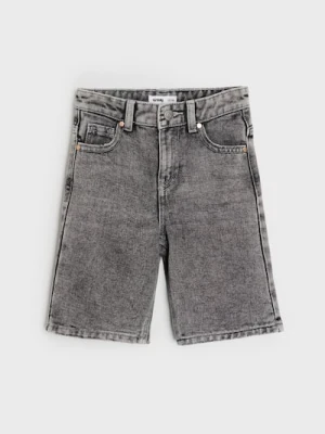 Sinsay - Szorty straight z efektem sprania - szary