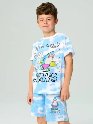 Sinsay - Szorty tie-dye Jaws - błękitny