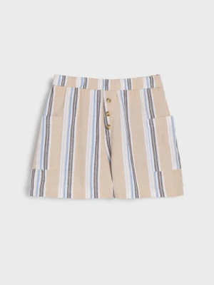 Sinsay - Szorty w paski z ozdobnymi guziczkami - wielobarwny