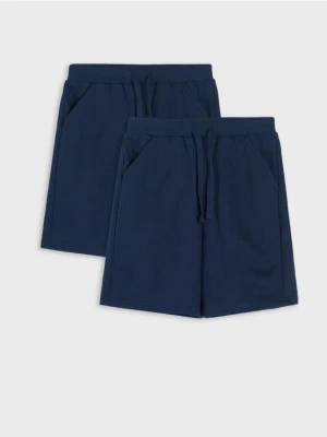 Sinsay - Szorty w stylu basic 2 pack - granatowy