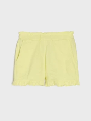 Sinsay - Szorty wykończone falbanką - zielony