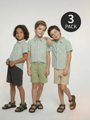 Sinsay - Szorty z bawełną 3 pack - kremowy