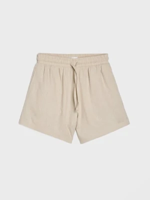 Sinsay - Szorty z domieszką lnu - beżowy