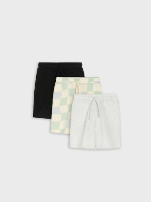 Sinsay - Szorty z dzianiny terry 3 pack - kremowy