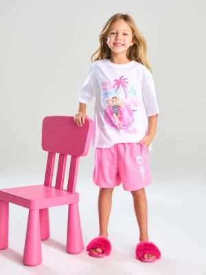 Sinsay - Szorty z dzianiny terry Barbie - różowy