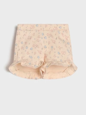 Sinsay - Szorty z falbanką na nogawce - różowy