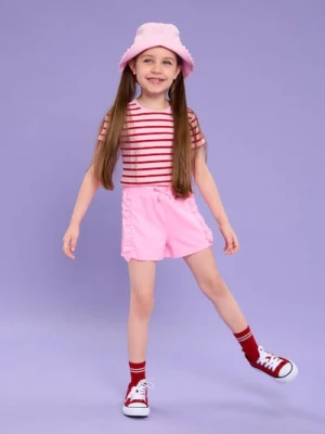 Sinsay - Szorty z falbankami - różowy