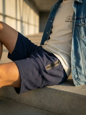 Sinsay - Szorty z kieszeniami na zamek - granatowy