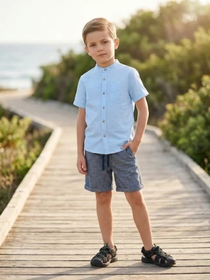 Sinsay - Szorty z lnem - niebieski