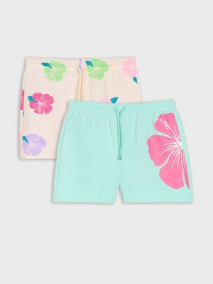Sinsay - Szorty z motywem kwiatów 2 pack - wielobarwny