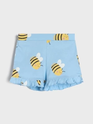 Sinsay - Szorty z motywem pszczółek - błękitny