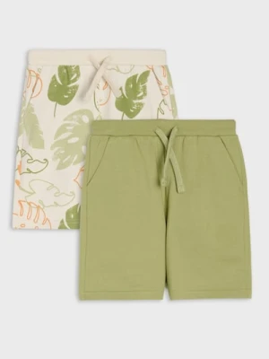 Sinsay - Szorty z motywem roślinnym 2 pack - kremowy