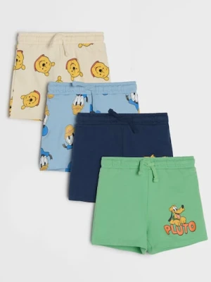 Sinsay - Szorty z tkaniny french terry z nadrukiem i wzorem Disney 4 pack - zielony