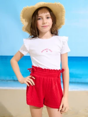 Sinsay - Szorty z żakardowej dzianiny - czerwony