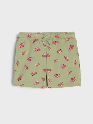 Sinsay - Szorty ze wzorem allover Cars - zielony