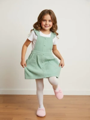 Sinsay - Sztruksowa sukienka na szelkach - zielony