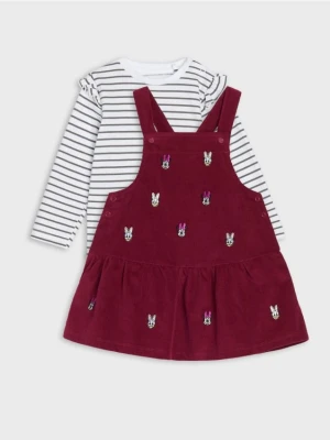 Sinsay - Sztruksowa sukienka z koszulką Minnie Mouse - różowy