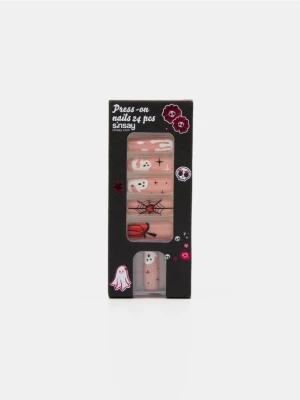 Sinsay - Sztuczne paznokcie ze wzorem halloweenowym 24 pack - wielobarwny