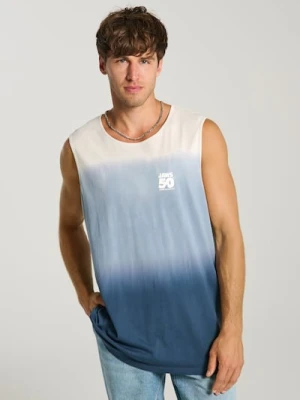 Sinsay - Tank top tie-dye z nadrukiem na plecach Jaws - granatowy