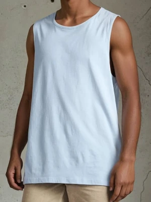 Sinsay - Tank top w stylu basic - błękitny