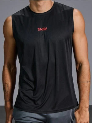 Sinsay - Tank top z drobnym napisem - czarny