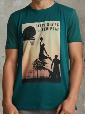 Sinsay - Tank top z motywem koszykówki - zielony