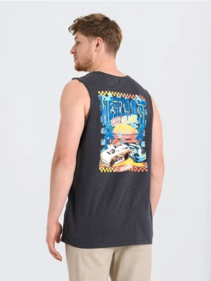 Sinsay - Tank top z nadrukiem na plecach - szary