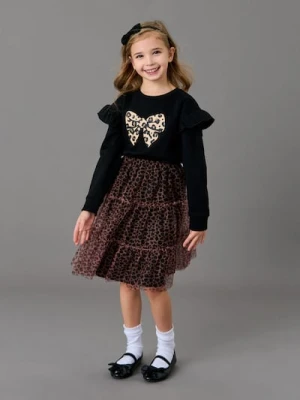 Sinsay - Tiulowa spódnica midi w panterkę - wielobarwny