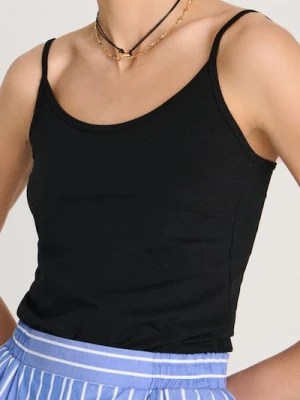 Sinsay - Top na cienkich ramiączkach - czarny