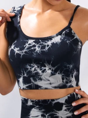 Sinsay - Top sportowy z asymetrycznymi ramiączkami - czarny