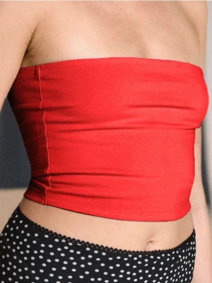 Sinsay - Top typu bandeau w stylu basic - koralowy