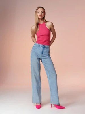 Sinsay - Top w prążki - różowy