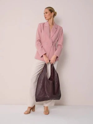 Sinsay - Torba hobo z imitacji skóry - czerwony