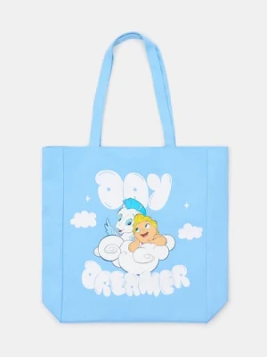 Sinsay - Torba materiałowa z nadrukiem Hercules - niebieski