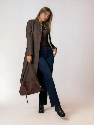 Sinsay - Torba na ramię z imitacji zamszu - brązowy