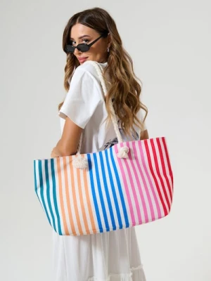 Sinsay - Torba plażowa w kolorowe paski - wielobarwny