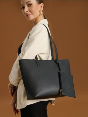 Sinsay - Torba shopper - czarny